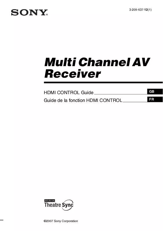 Mode d'emploi SONY STR-DG1100