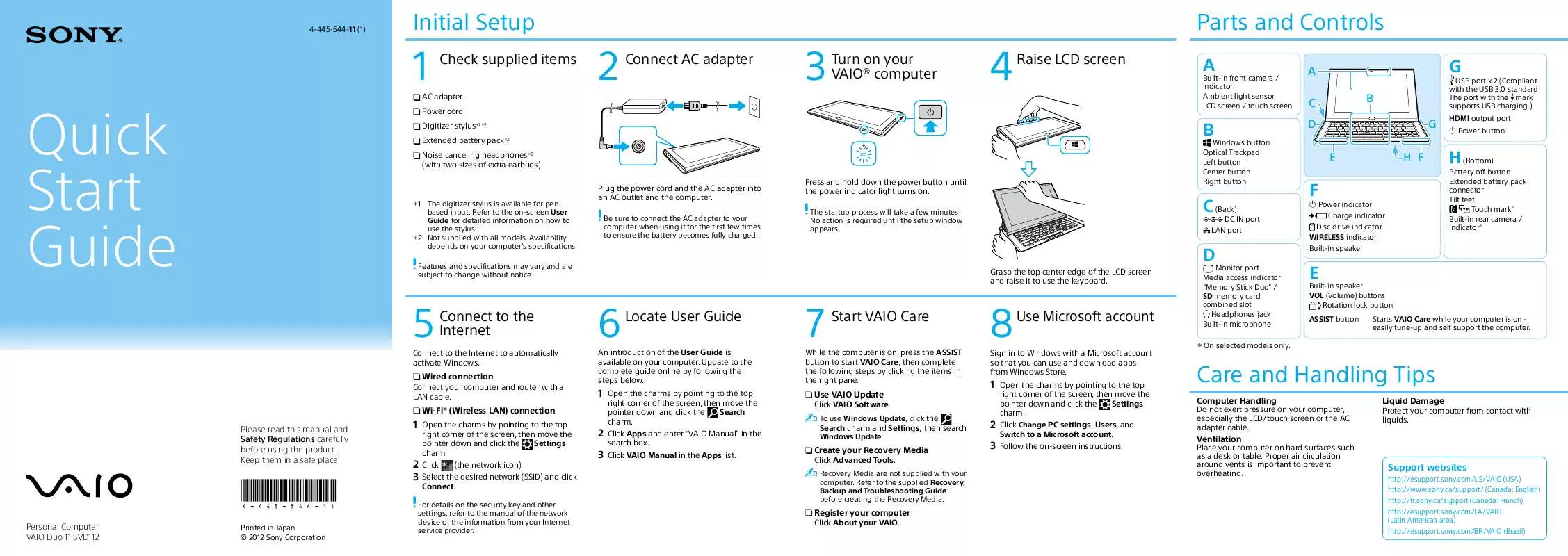 Mode d'emploi SONY VAIO SVD1121BPXB