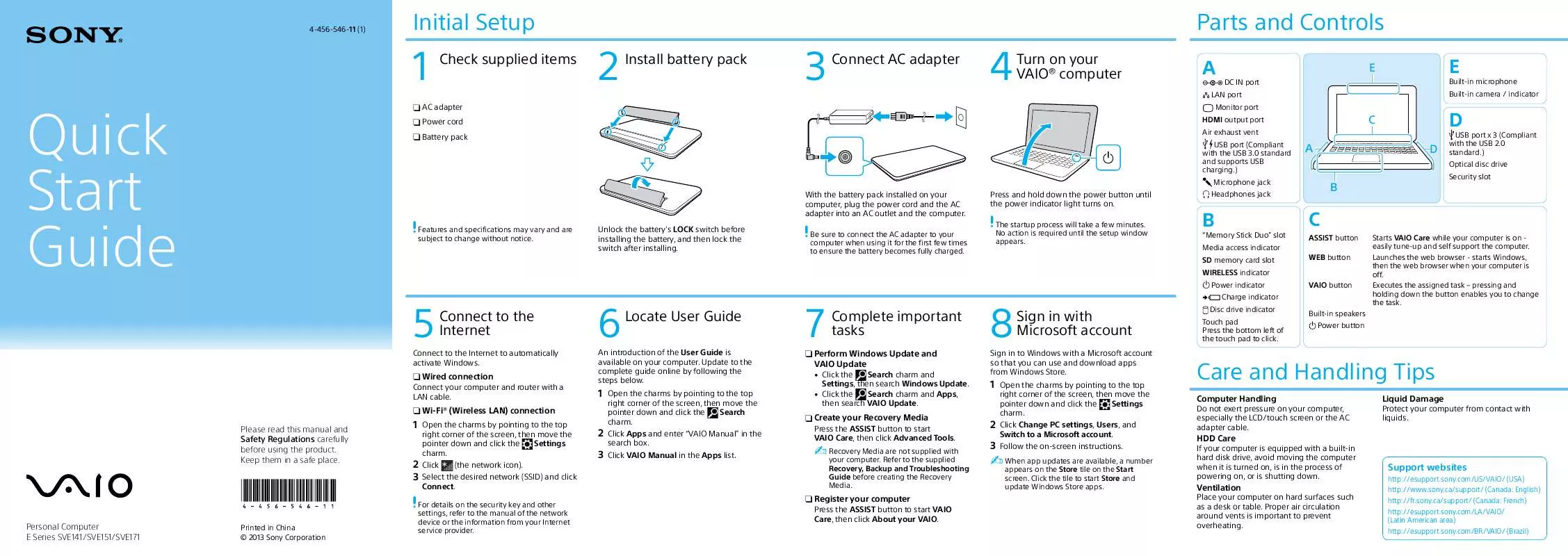 Mode d'emploi SONY VAIO SVE-14137CXB