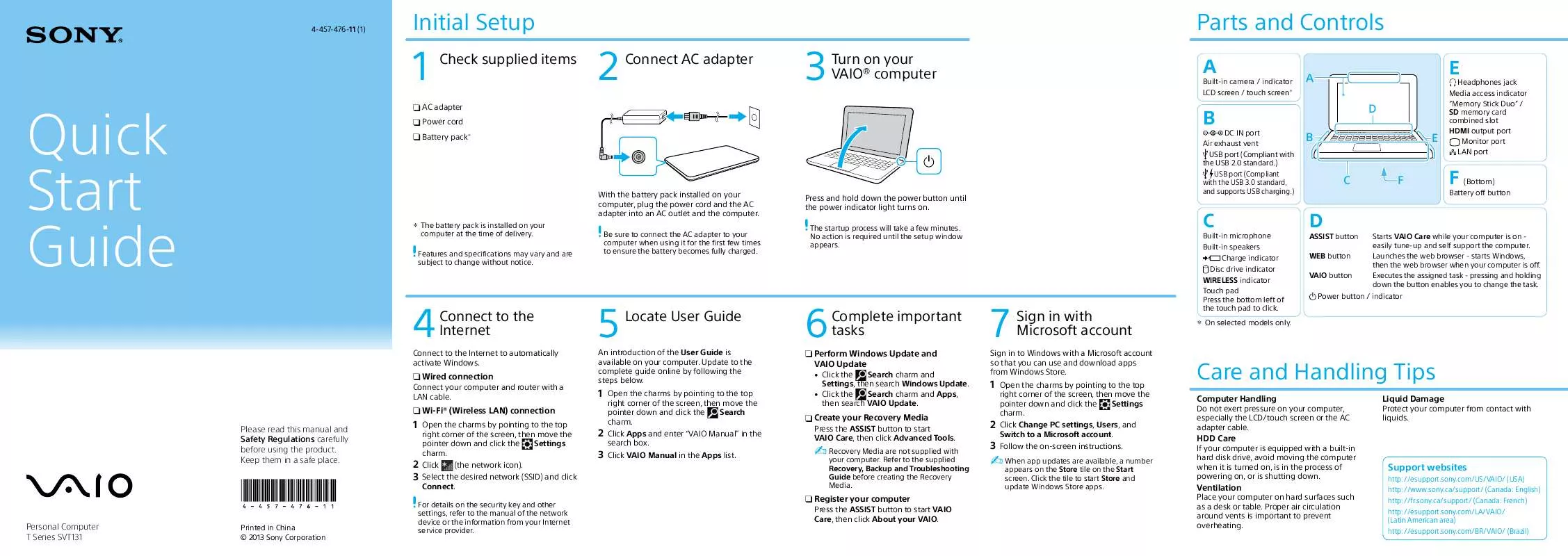 Mode d'emploi SONY VAIO SVT-13136CYS