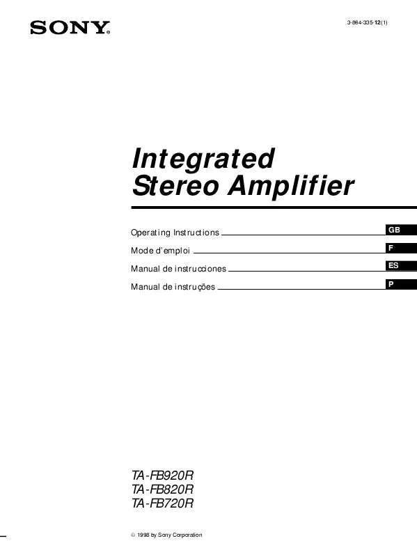 Mode d'emploi SONY TA-FB720R