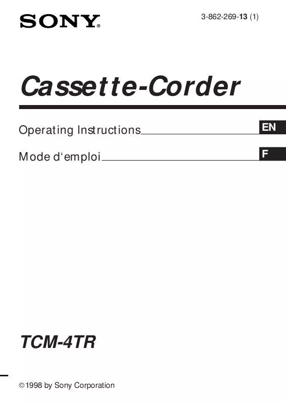 Mode d'emploi SONY TCM-4TR