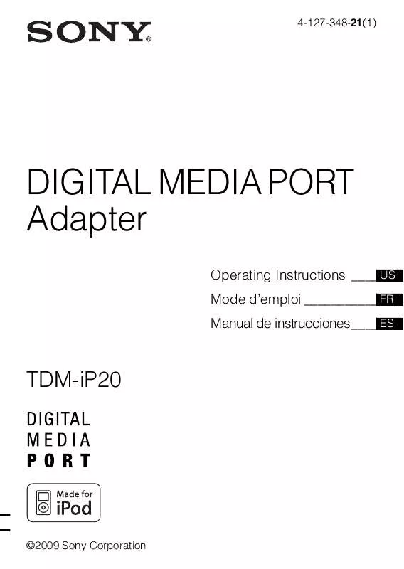 Mode d'emploi SONY TDM-IP20