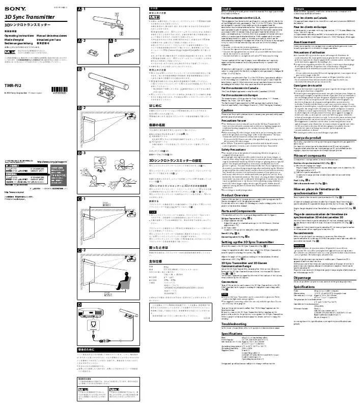 Mode d'emploi SONY TMR-PJ2