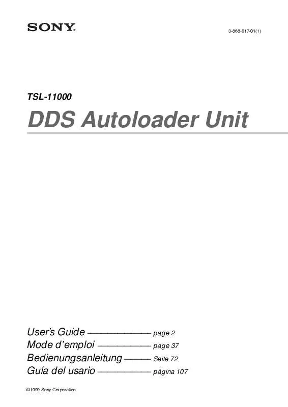 Mode d'emploi SONY TSL-11000