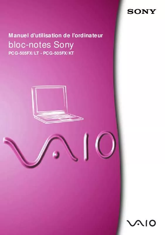 Mode d'emploi SONY VAIO PCG-505FX