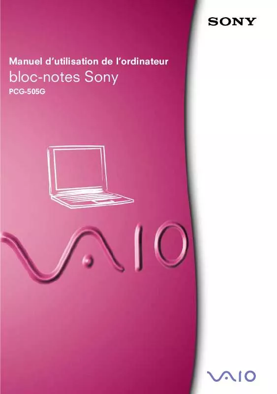 Mode d'emploi SONY VAIO PCG-505G