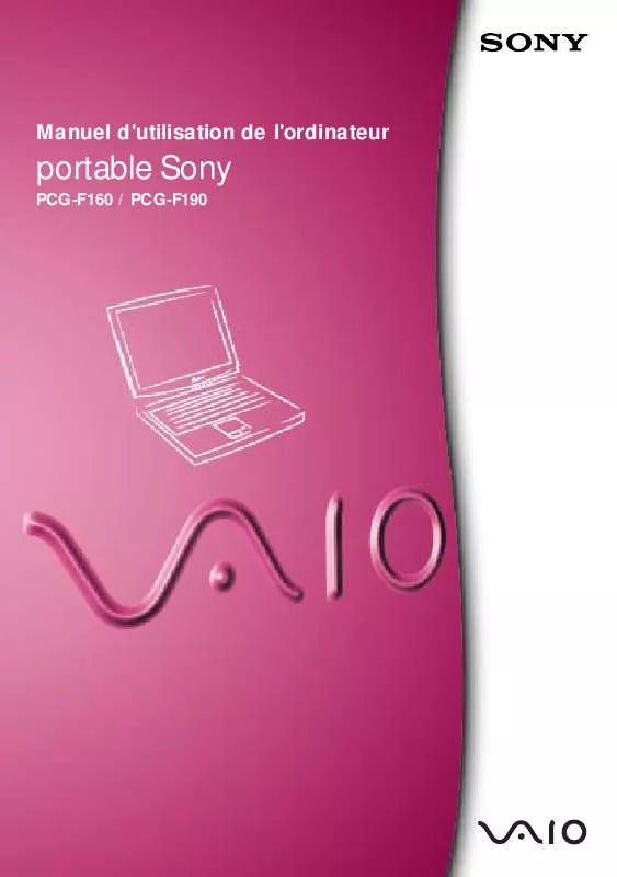 Mode d'emploi SONY VAIO PCG-F160