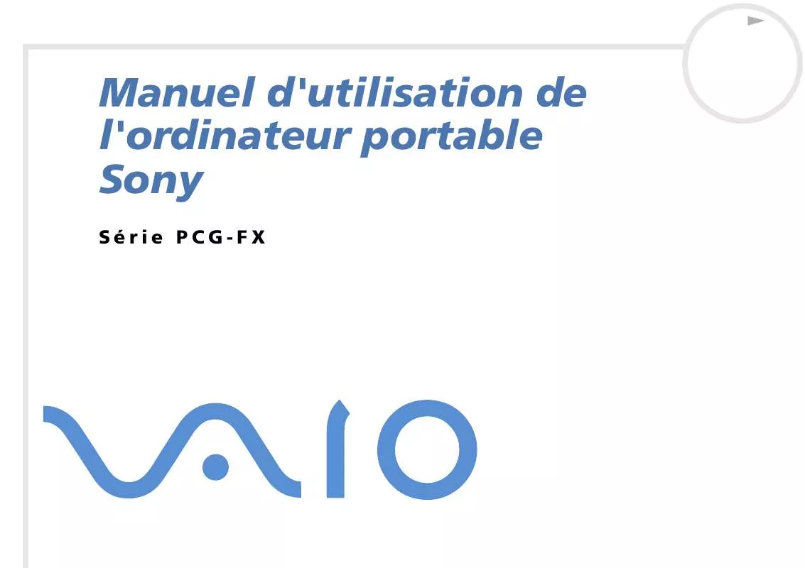 Mode d'emploi SONY VAIO PCG-FX401