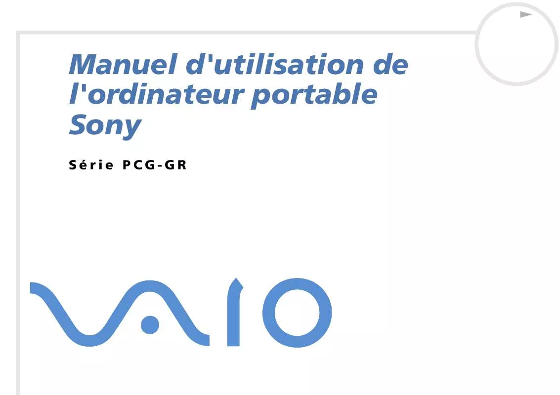 Mode d'emploi SONY VAIO PCG-GR114EK