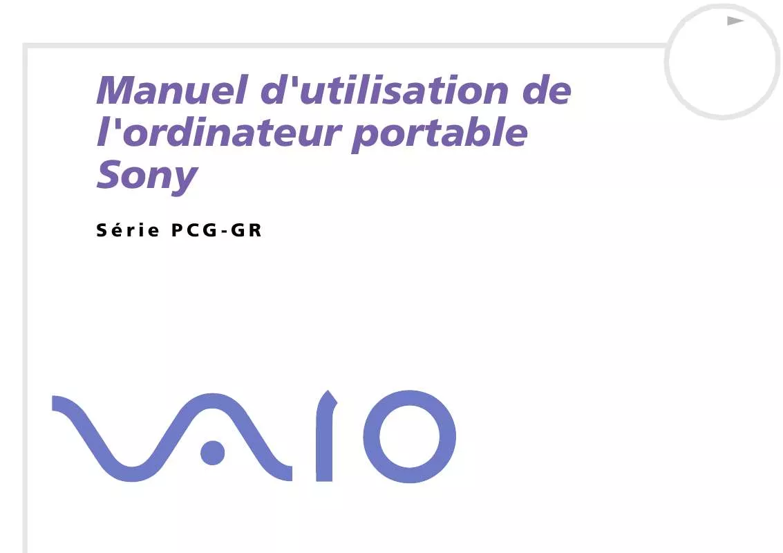 Mode d'emploi SONY VAIO PCG-GR414SK