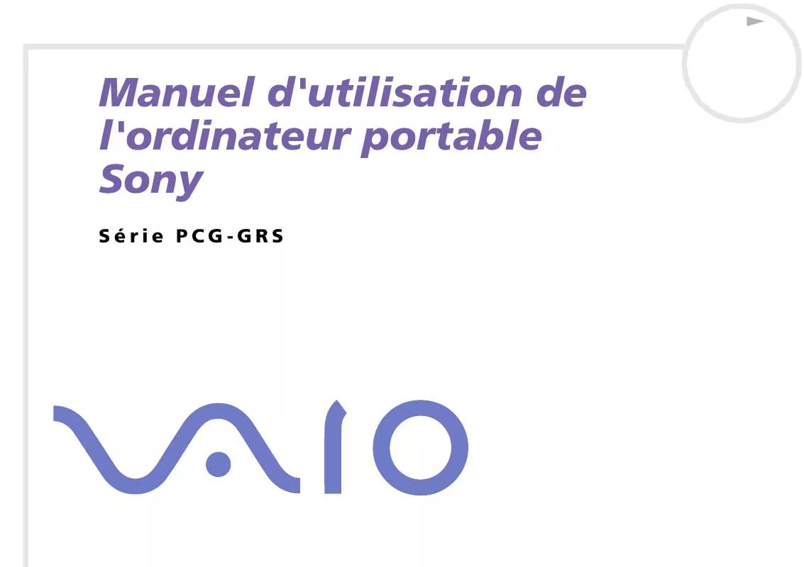 Mode d'emploi SONY VAIO PCG-GRS614MK