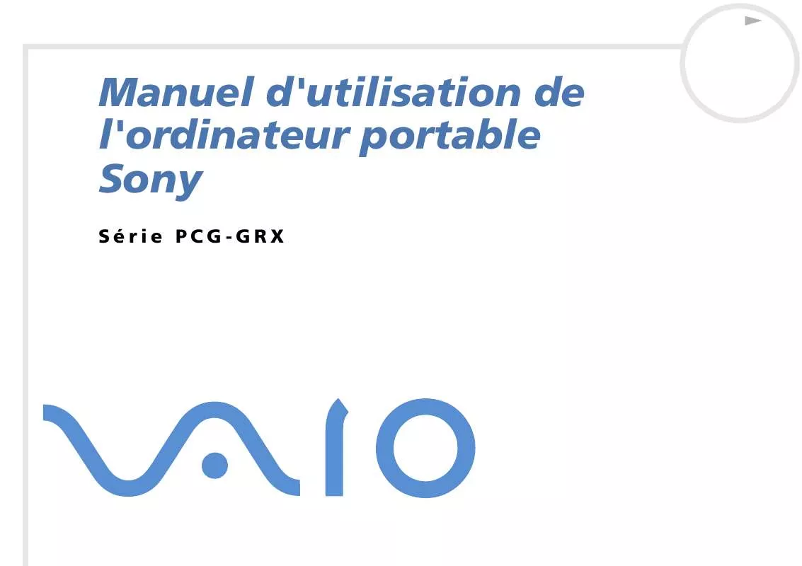 Mode d'emploi SONY VAIO PCG-GRX315MP