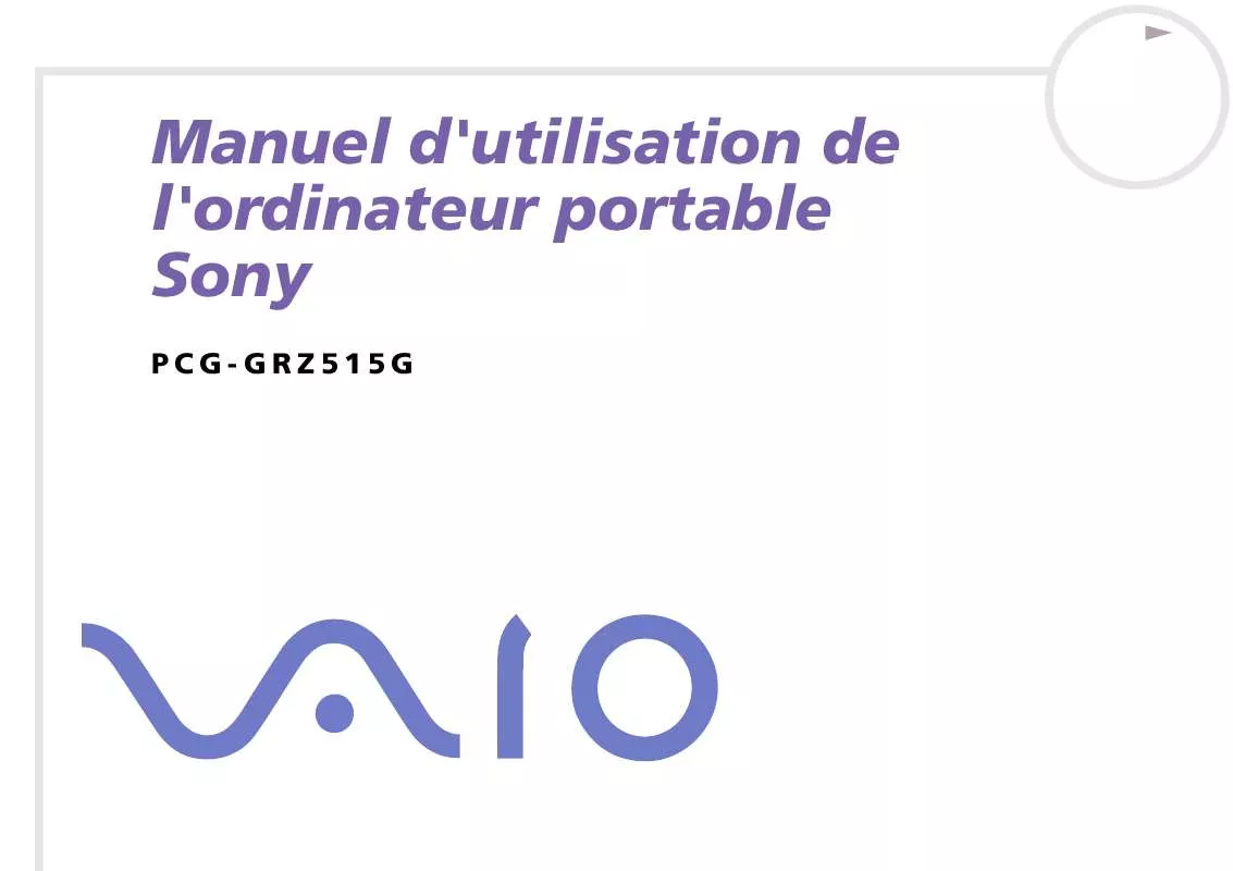 Mode d'emploi SONY VAIO PCG-GRZ515G