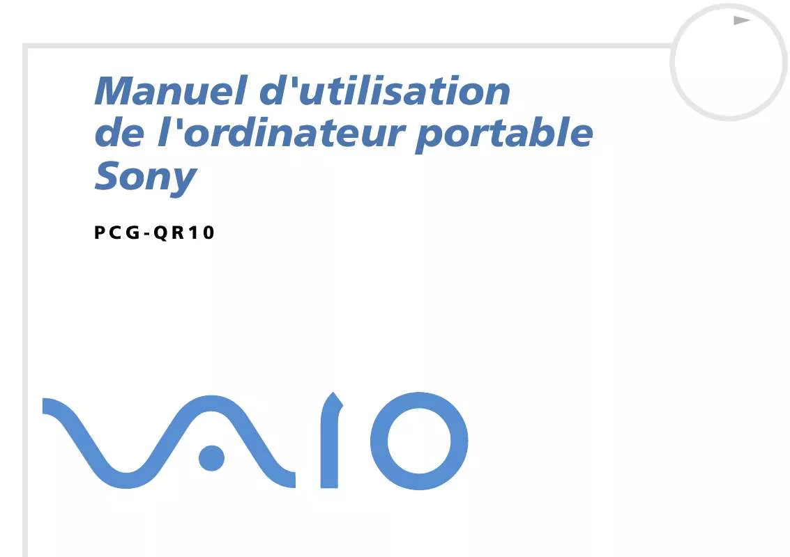 Mode d'emploi SONY VAIO PCG-QR10