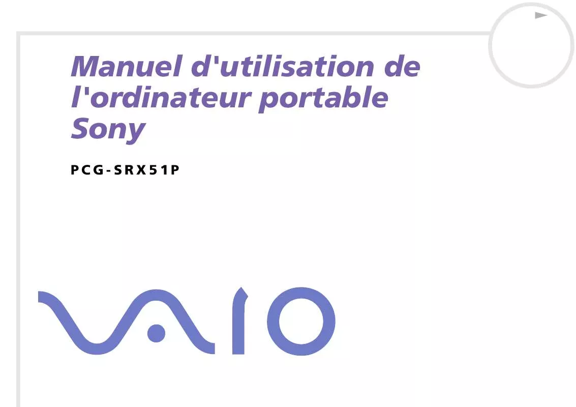 Mode d'emploi SONY VAIO PCG-SRX51P