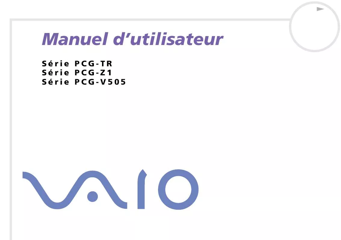 Mode d'emploi SONY VAIO PCG-TR2MP