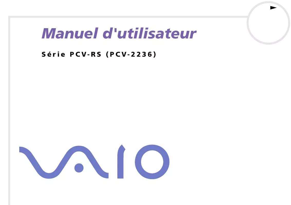 Mode d'emploi SONY VAIO PCV-RS312E