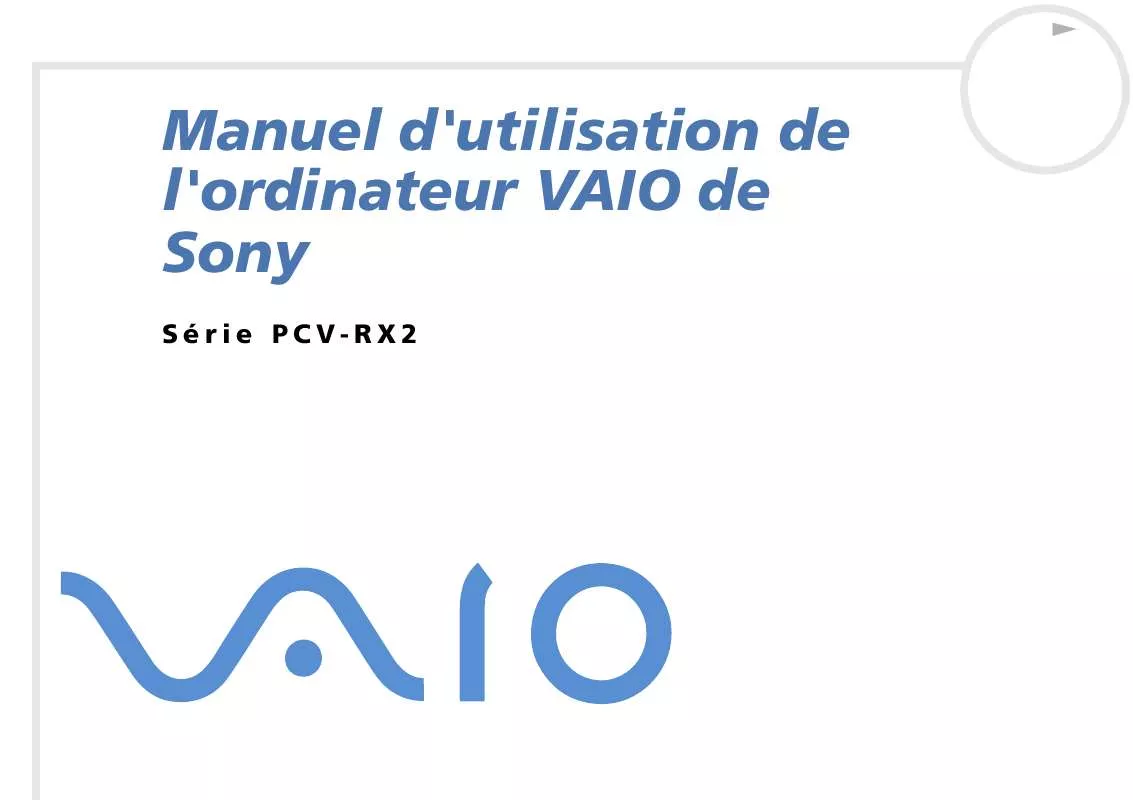 Mode d'emploi SONY VAIO PCV-RX212