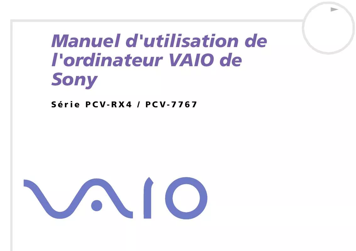 Mode d'emploi SONY VAIO PCV-RX405