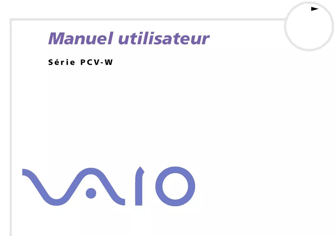 Mode d'emploi SONY VAIO PCV-W1/G