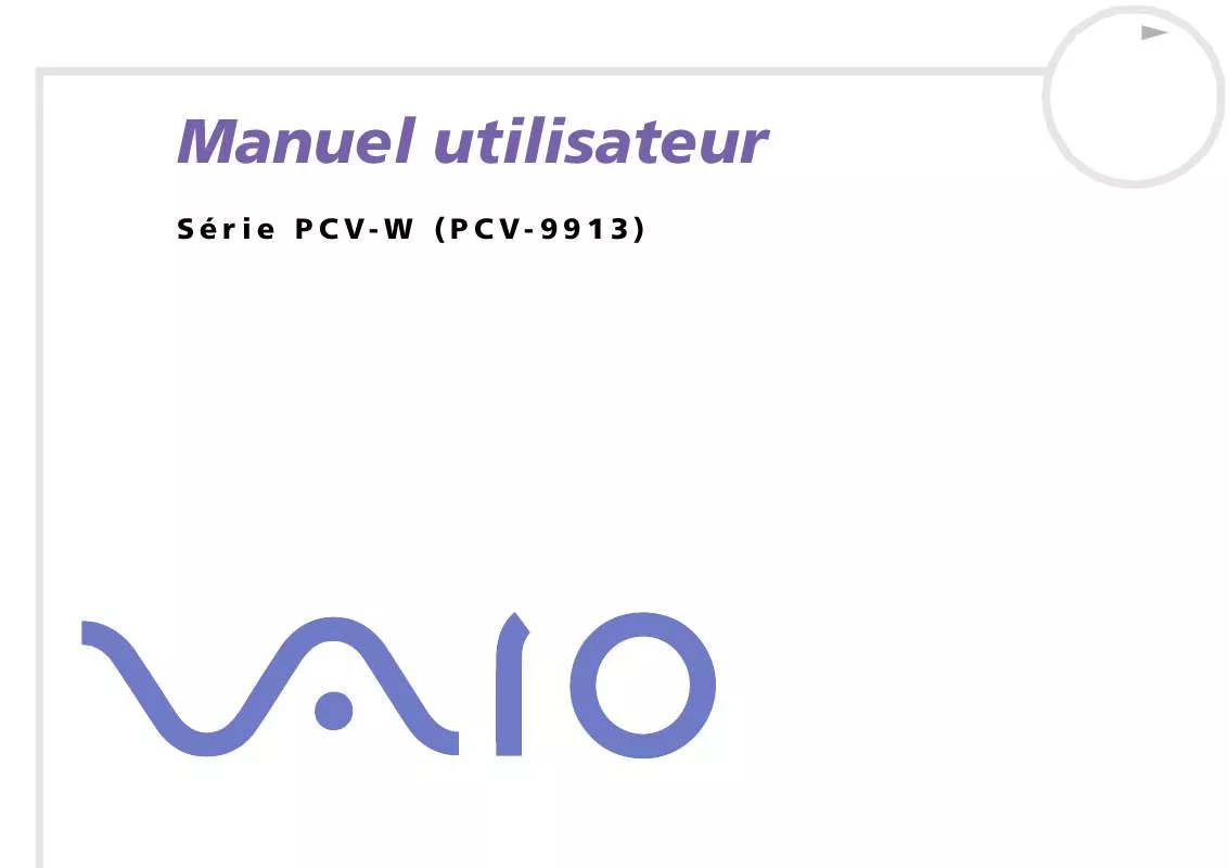 Mode d'emploi SONY VAIO PCV-W2