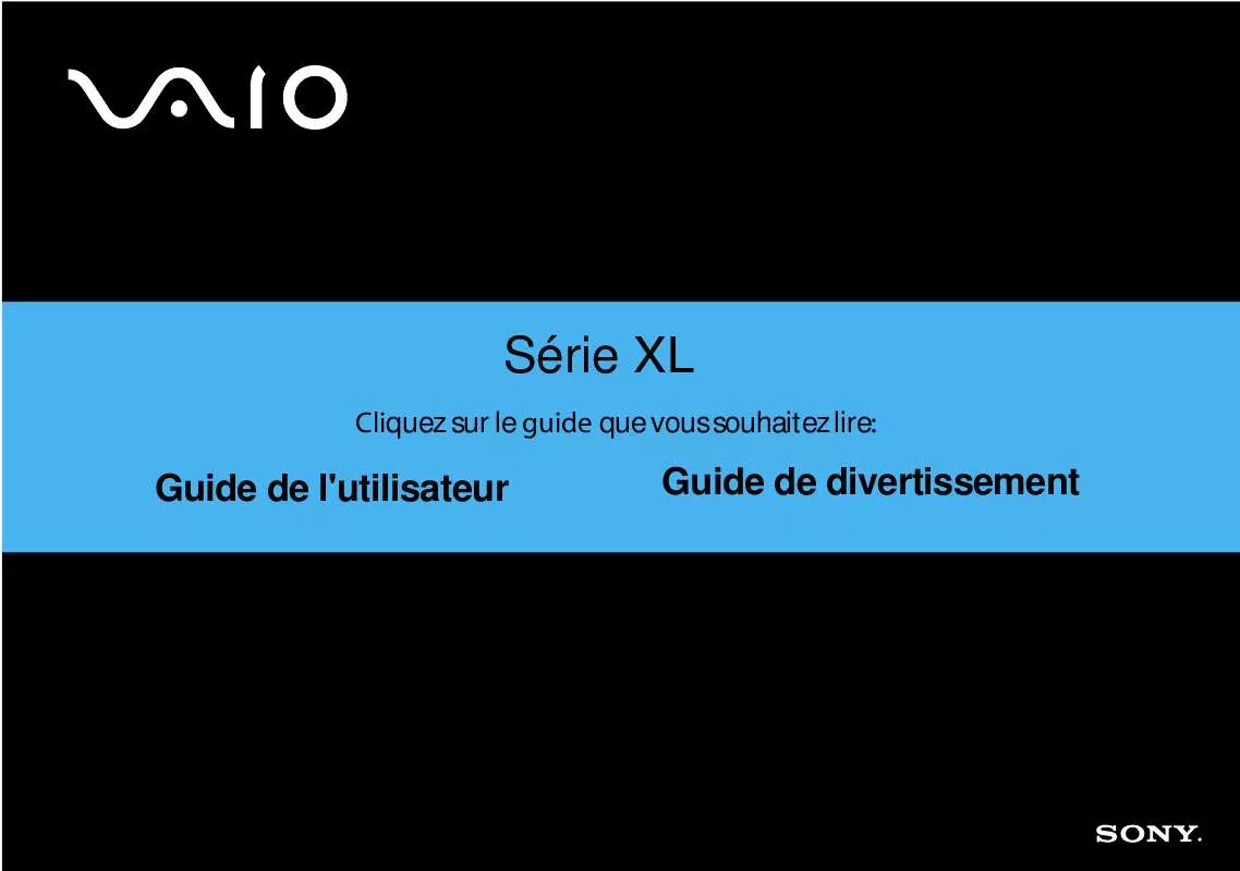 Mode d'emploi SONY VAIO VGX-XL100