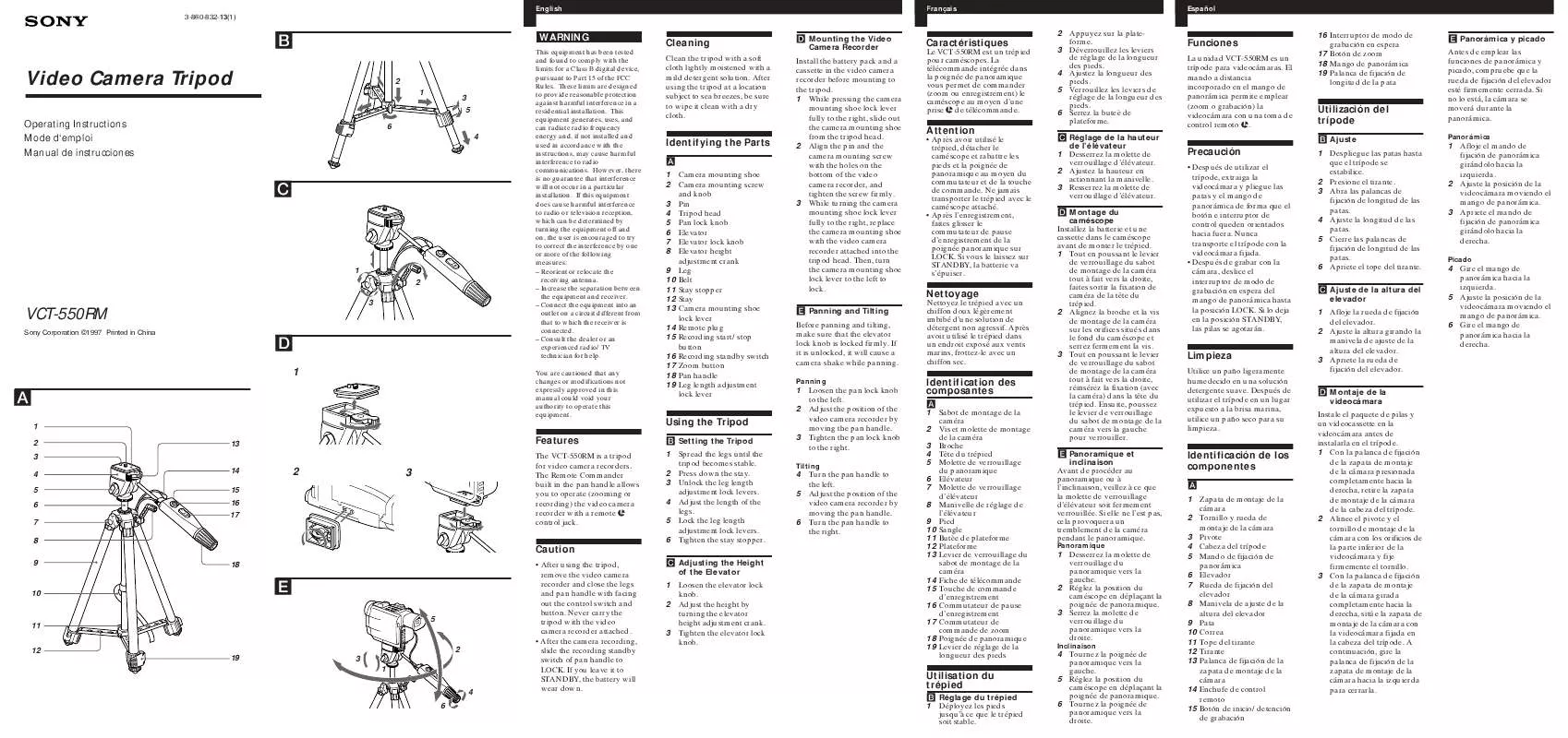 Mode d'emploi SONY VCT-550RM