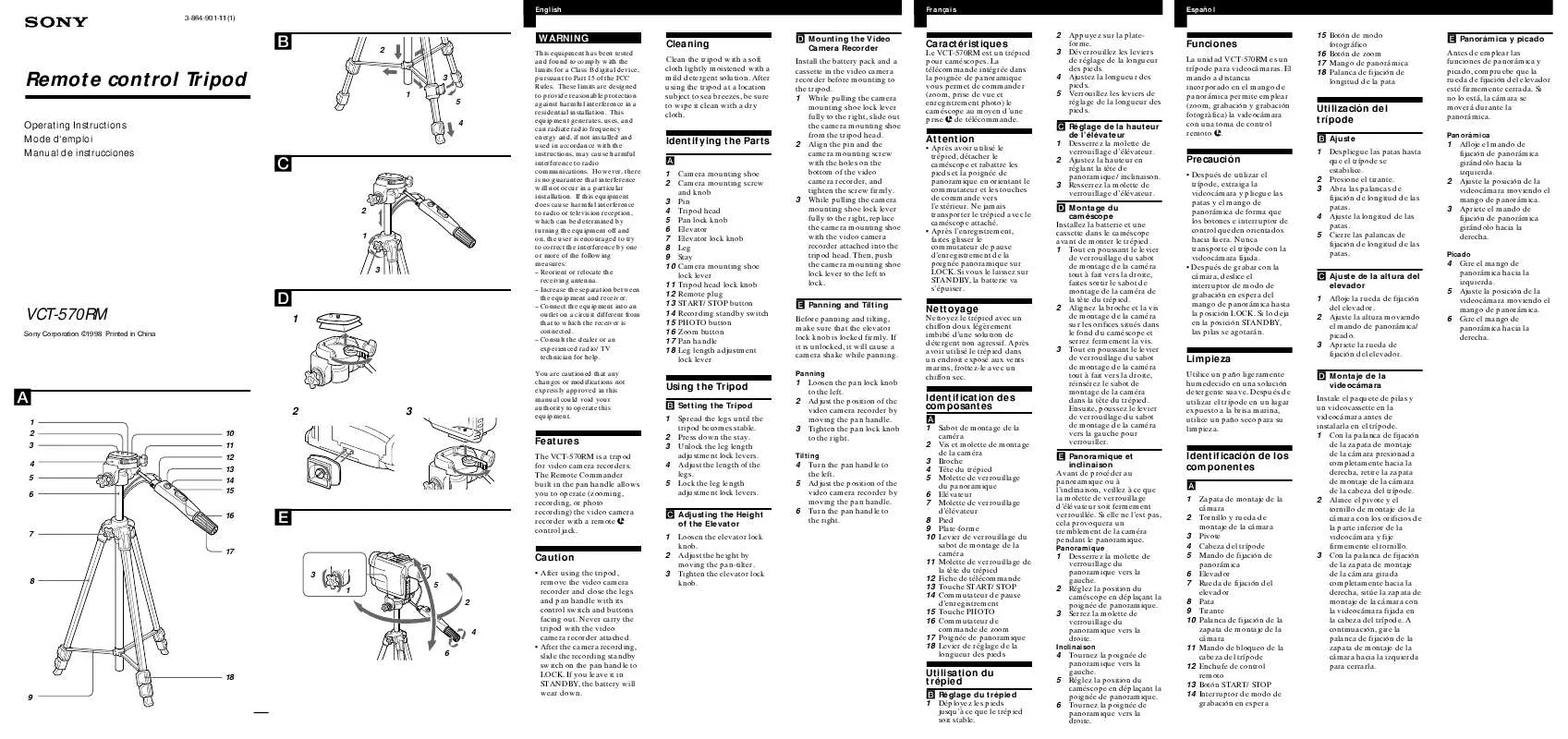 Mode d'emploi SONY VCT-570RM