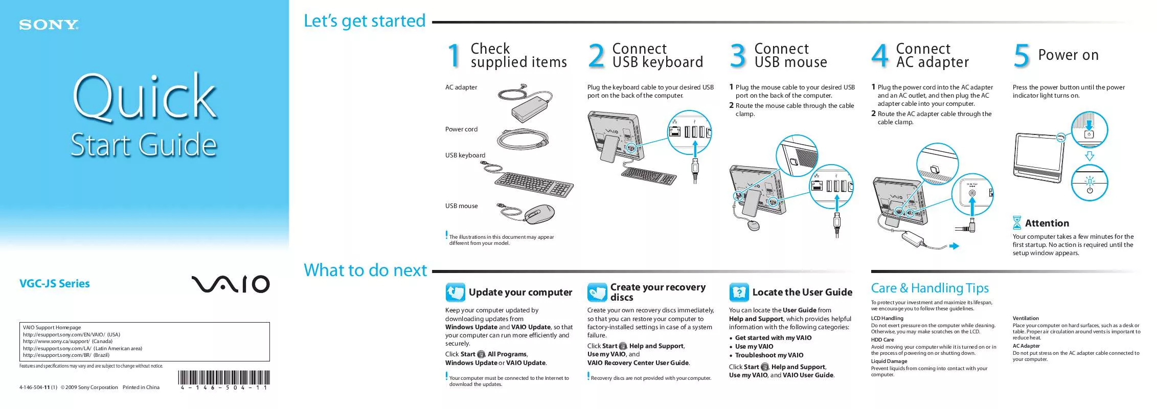 Mode d'emploi SONY VAIO VGC-JS320J/S