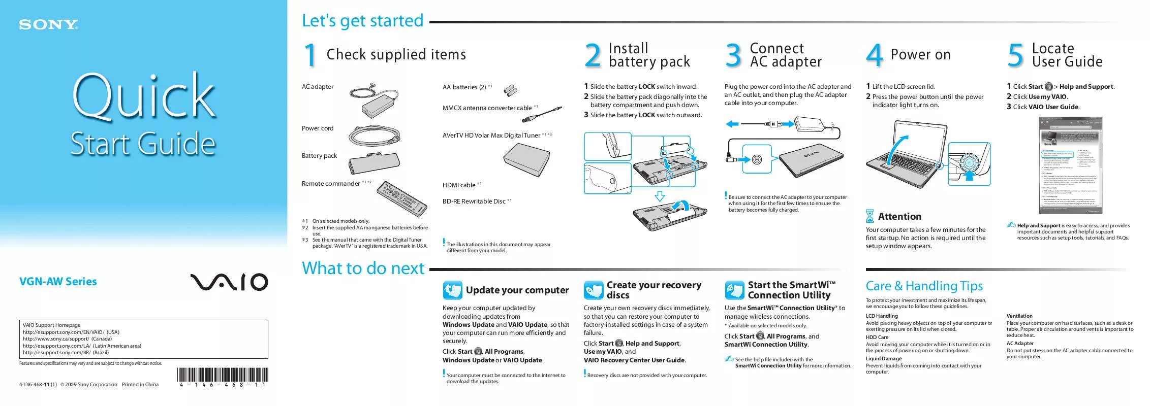 Mode d'emploi SONY VAIO VGN-AW310J/H