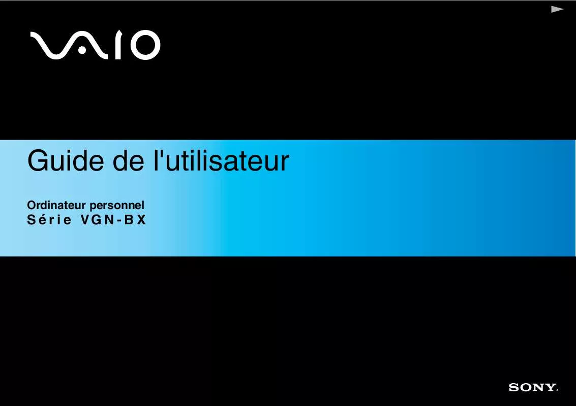 Mode d'emploi SONY VAIO VGN-BX394VP