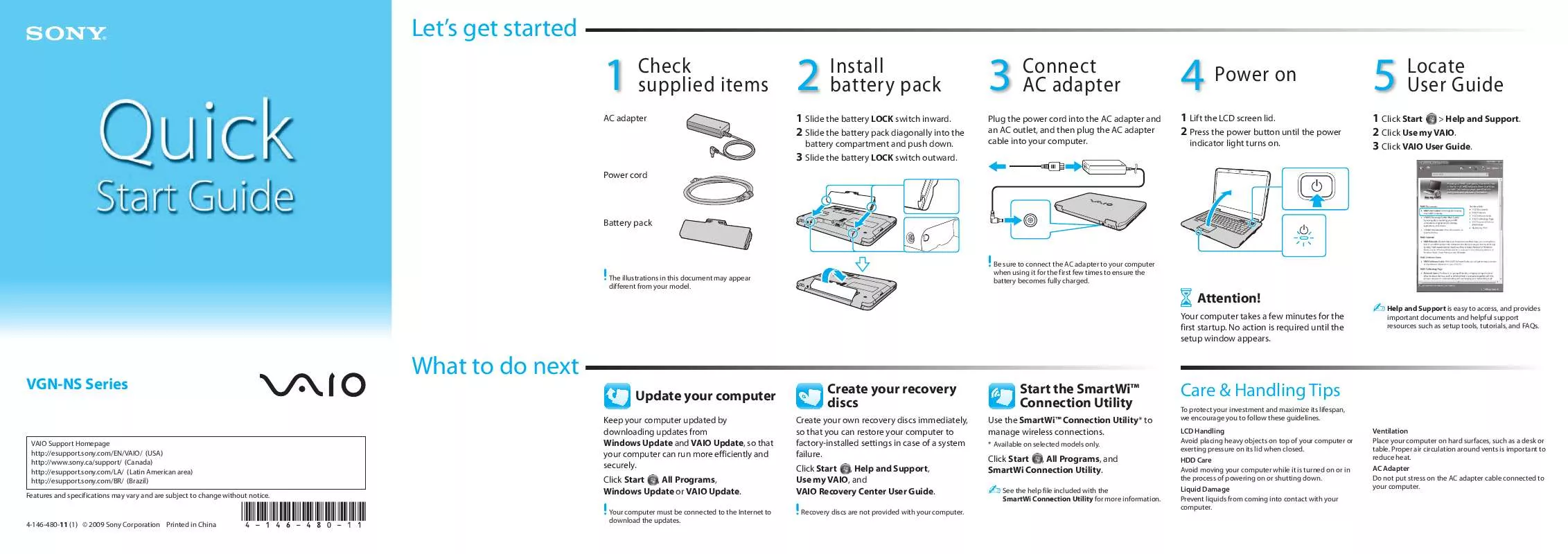 Mode d'emploi SONY VAIO VGN-NS305D/S