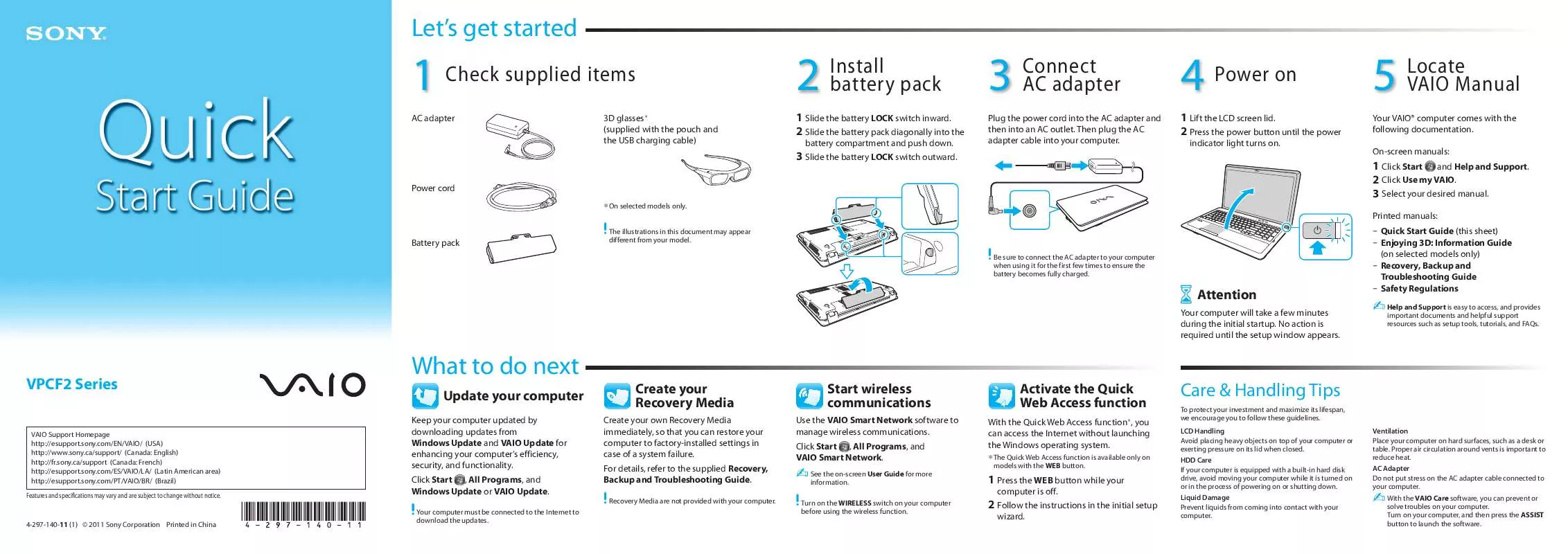 Mode d'emploi SONY VAIO VPC-F232FX/B