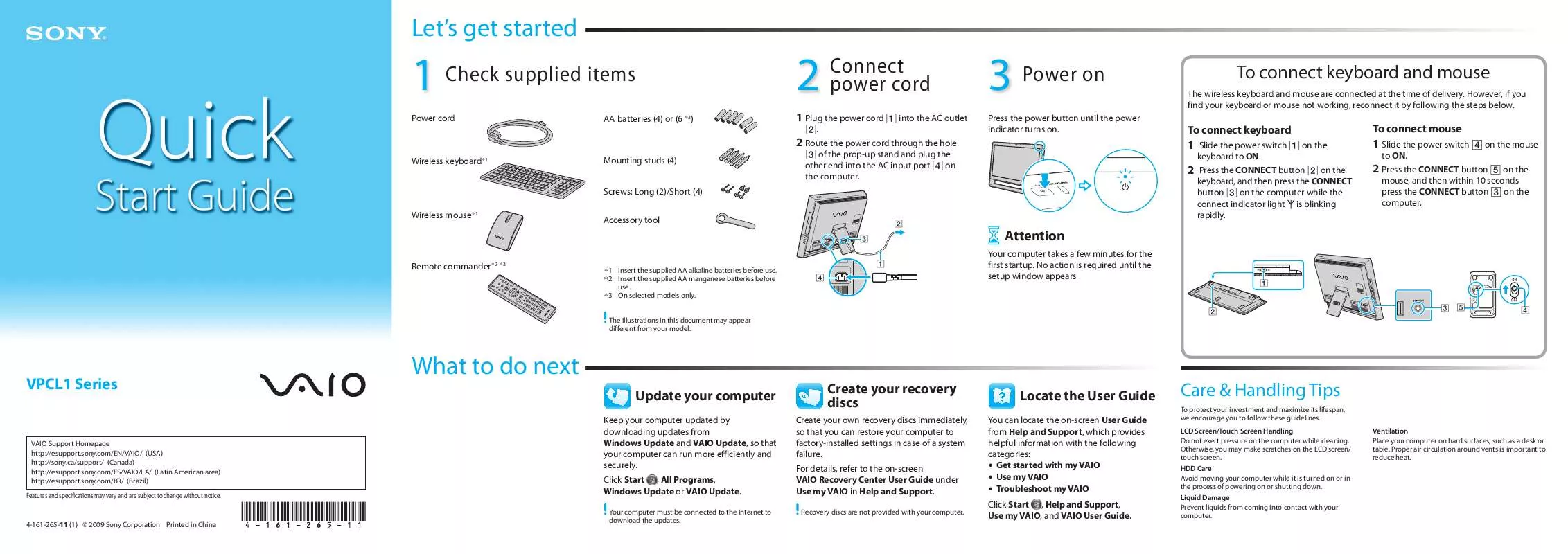 Mode d'emploi SONY VAIO VPC-L114FX/B