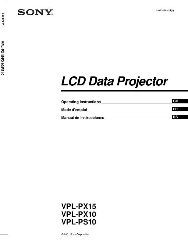 Mode d'emploi SONY VPL-PS10