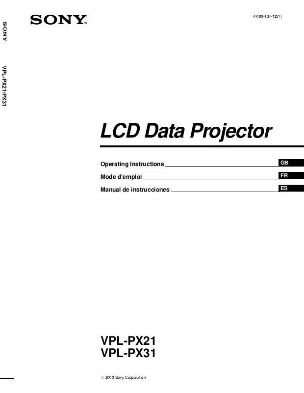 Mode d'emploi SONY VPL-PX21