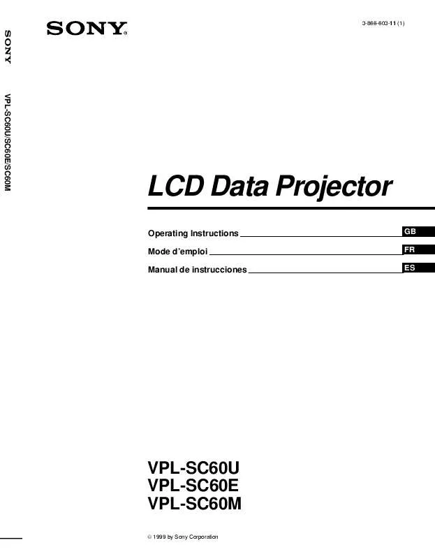 Mode d'emploi SONY VPL-SC60E