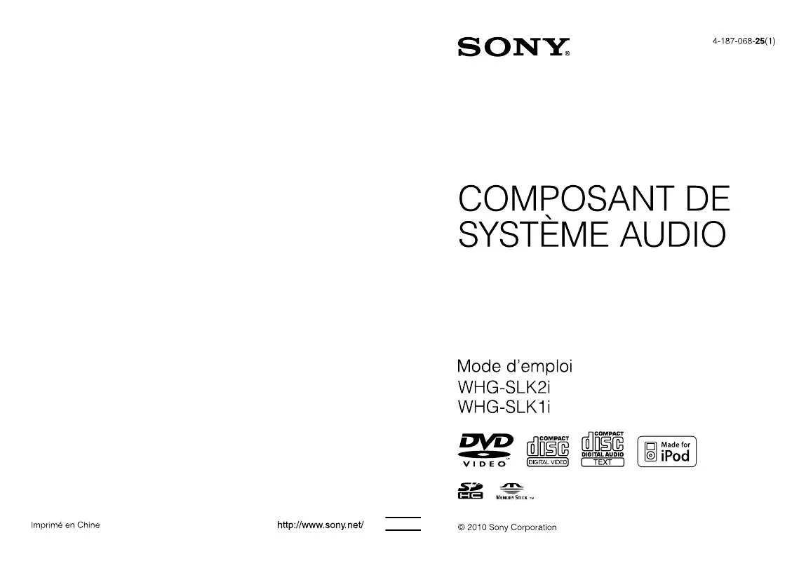 Mode d'emploi SONY WHG-SLK2I