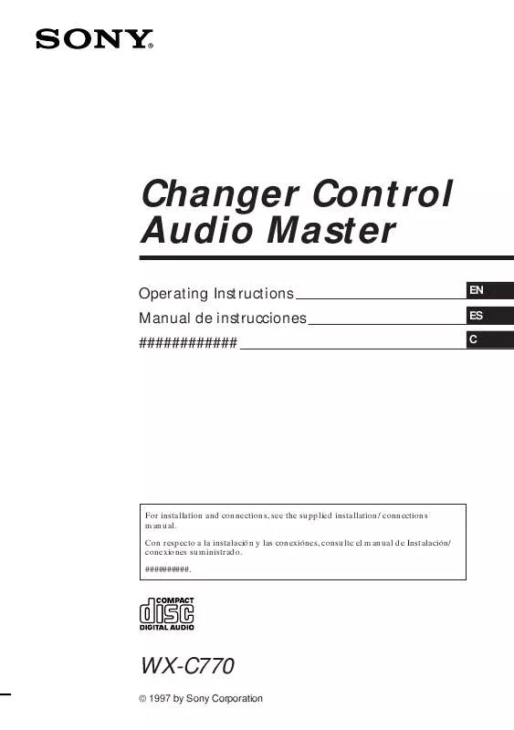 Mode d'emploi SONY WX-C770