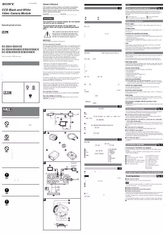 Mode d'emploi SONY XC-30