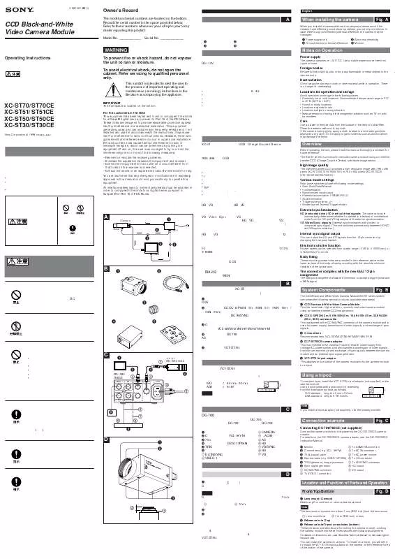 Mode d'emploi SONY XC-ST70