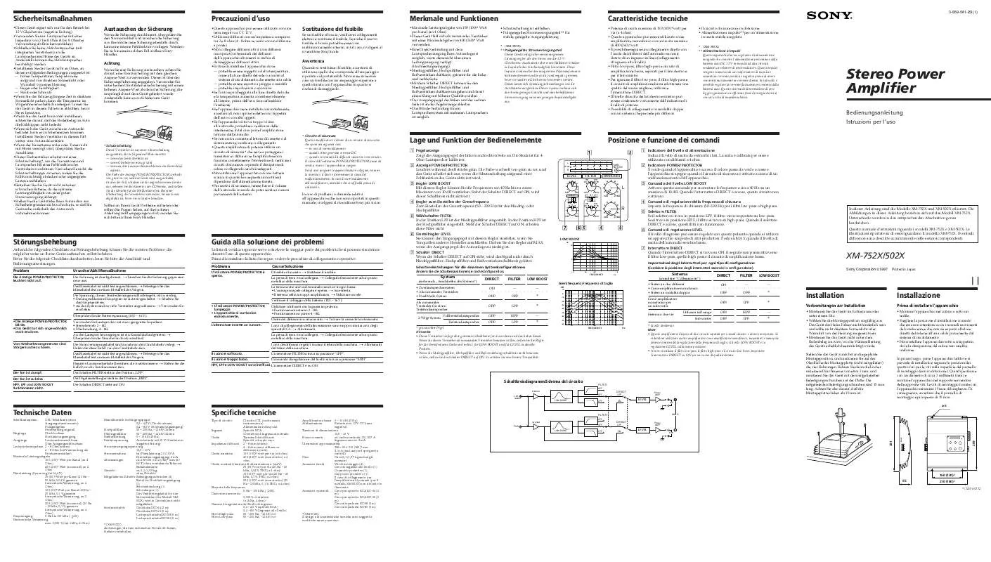 Mode d'emploi SONY XM-502X