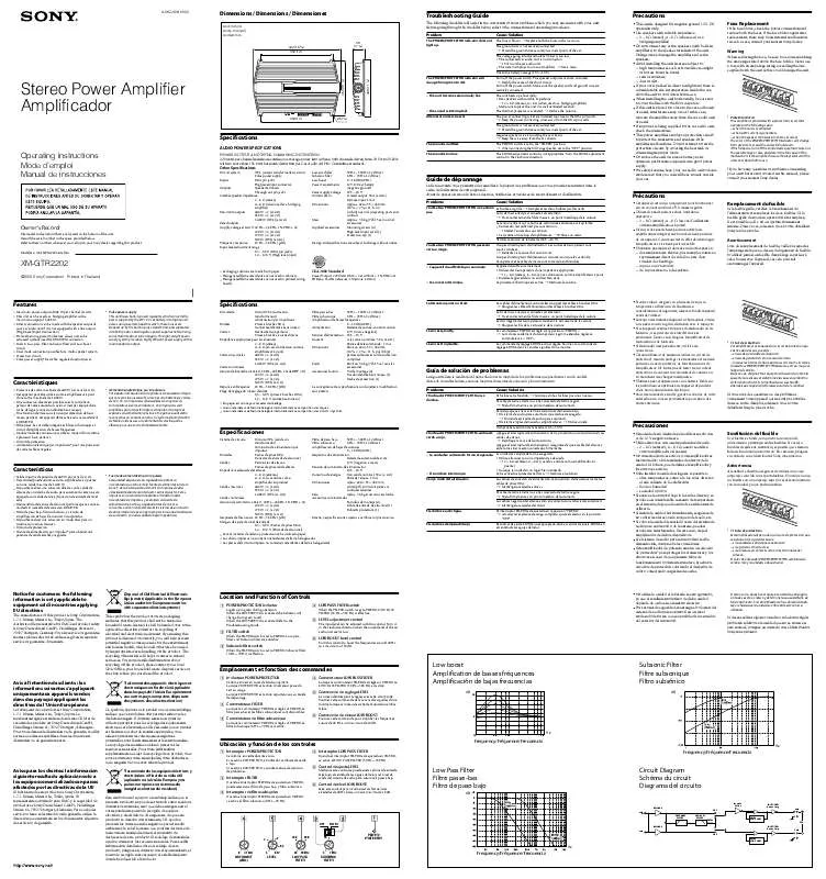 Mode d'emploi SONY XM-GTR2202