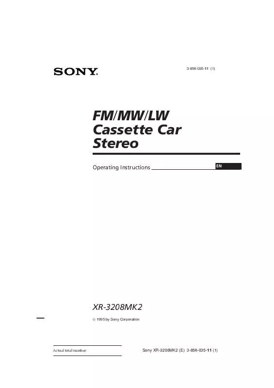 Mode d'emploi SONY XR-3208MK2