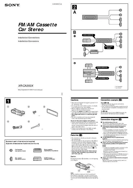 Mode d'emploi SONY XR-CA350X