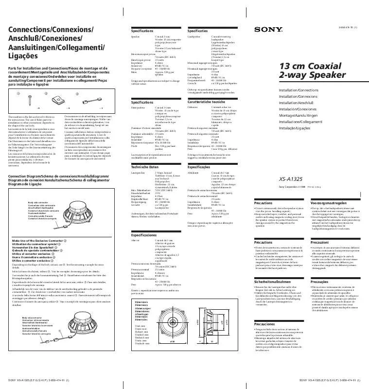 Mode d'emploi SONY XS-A1325