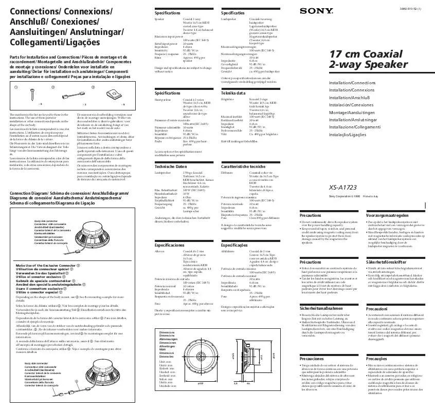 Mode d'emploi SONY XS-A1723