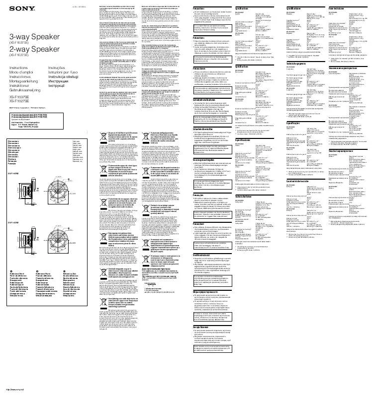 Mode d'emploi SONY XS-F1027SE