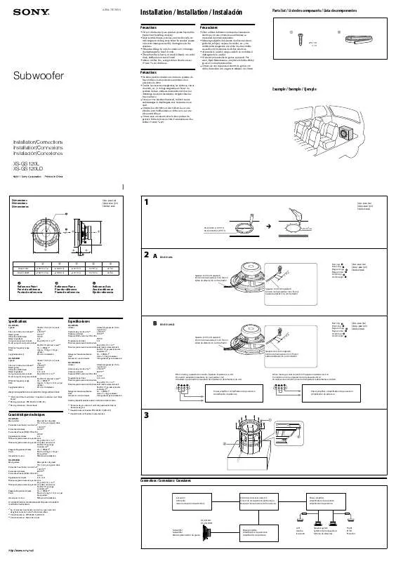 Mode d'emploi SONY XS-GS120LD